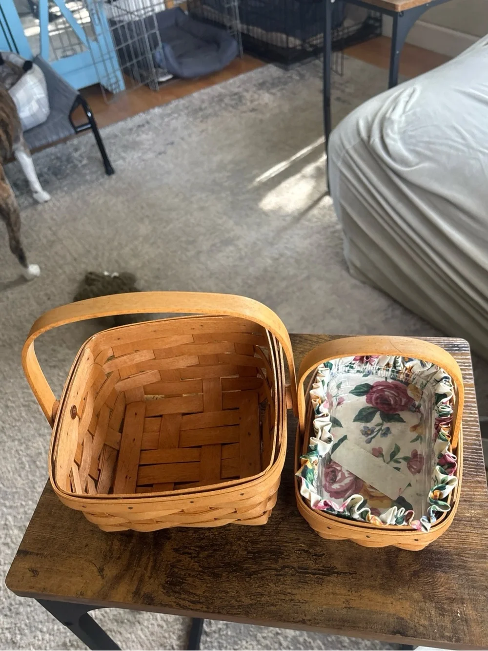 Lot of 2 Longaberger Baskets American Cancer Society 1996 W/ Liners And 1995 w/o